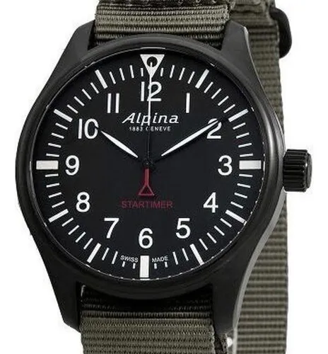 Reloj Alpina Startimer Pilot Hombre Al-235b4fbs6 Gris Negro Negro