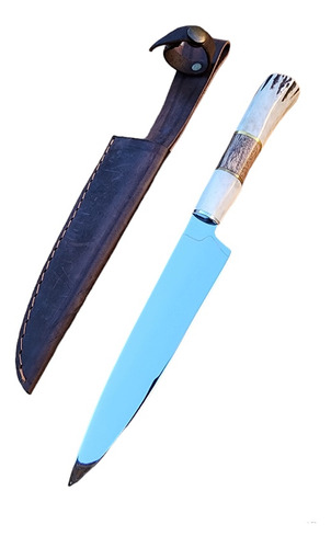 Cuchillo Criollo Con Moneda Incrustada.hoja Acero Inox 16cm