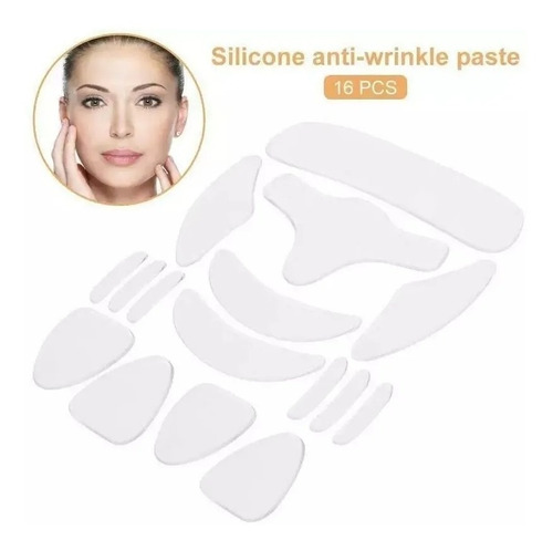 Silicone Adesivo Anti Rugas Facial -  Reutilizável/16 Pçs  