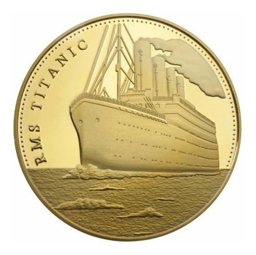 Moneda Conmemorativa Del Titanic Bañada En Oro De 24k/ Plata