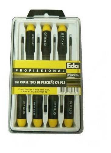 Kit Chaves De Torx De Precisão C/ 7 Peças Eda