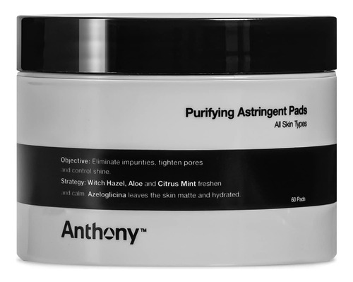 Anthony Witch Hazel Pads Limpiador De Poros: 60 Unidades, Al