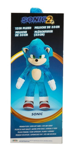 Peluche Sonic 2 - 33 Cm De Alto - Blando Y Adorable - Jakks