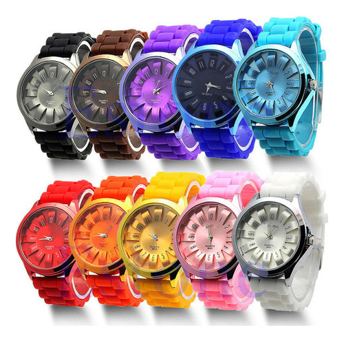 10pz Relojes Doble Capa Literal Daisy Color Silicona Mayoreo