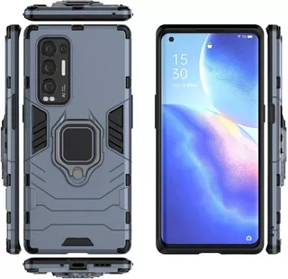 Funda Con Soporte Para Oppo Find X3 Neo Azul