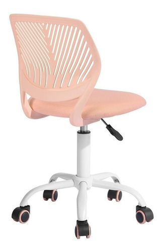 Silla de escritorio FurnitureR Carnation ergonómica  rosa con tapizado de mesh