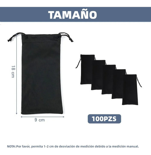 Bolsa De Gafas Para Lentes De Tela De Microfibra, 100 Unidad