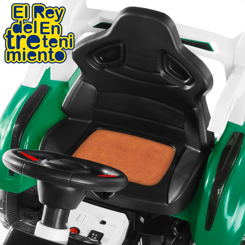 Imagen 9 de 10 de Tractor Auto A Batería Con Remolque Luces Música - El Rey