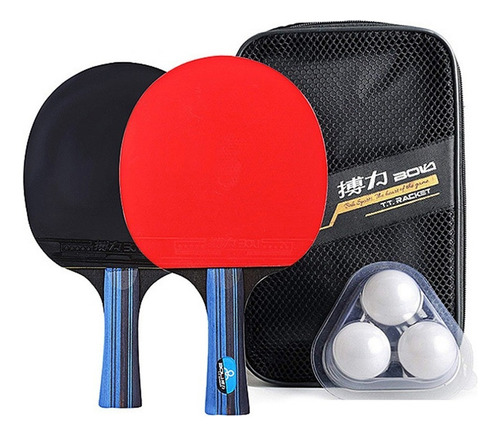 Kit 2 Raqueta De Ping Pong Con 3 Pelotas Profesionales