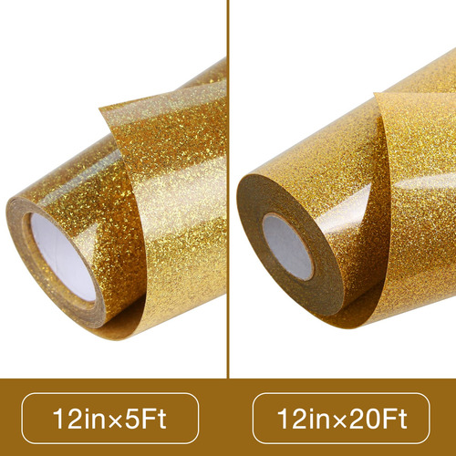 Rollo De Vinilo De Transferencia De Calor Dorado 12x5 Para