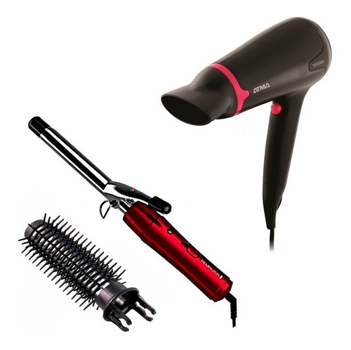 Combo Secador De Pelo Atma + Buclera Rizador Remington