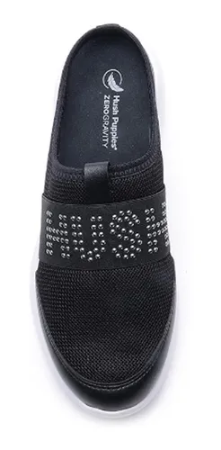 Zapatilla Mujer Hush Puppies Conexy Lona Sin Talon Negro
