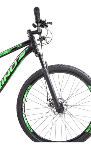Bicicleta Aro 29 Alumínio 24v Rino Start Mtb Disco Suspensão Cor Preto/verde Tamanho Do Quadro 19