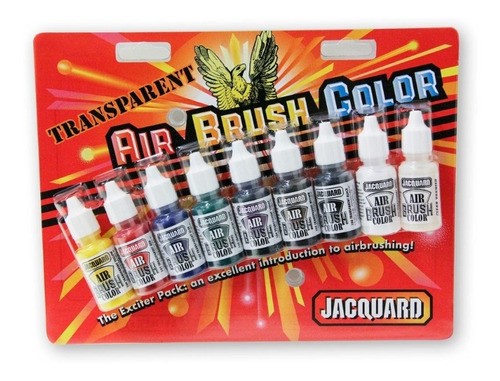 Set De 9 Pinturas Airbrush Transparente Jacquard