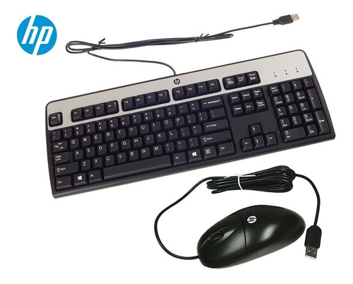 Teclado + Mouse Usb Hp 631341-b21 Para Servidor En Ingles Us Color del teclado Negro