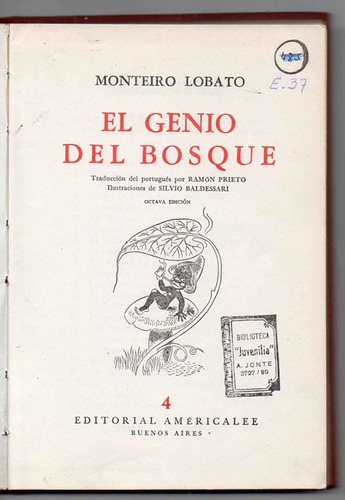 El Genio Del Bosque Monteiro Lobato - Usado Antiguo 1963