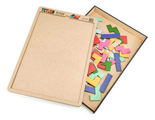 Brinquedo Educativo Pedagógico Tabuleiro Tetris Box Mdf
