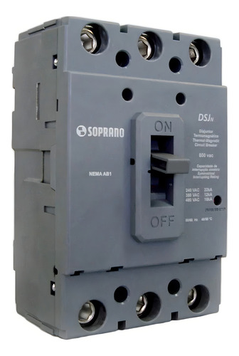 Disjuntor Caixa Moldada 225a Dsjn3 Com Borne Nema Soprano