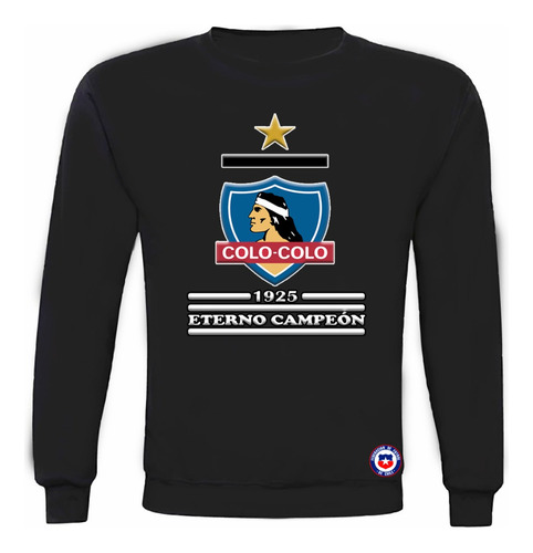 Polerón Polo, Colo Colo, Eterno Campeón, Unisex 100% Algodón