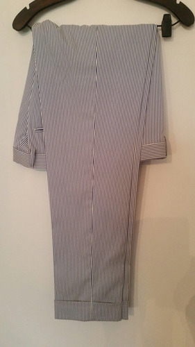 Pantalon De Vestir Rayado, Talle 36 - Tela De Verano