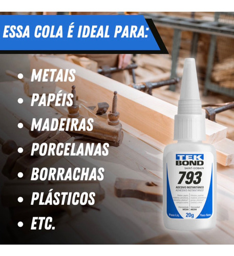 Cola Tek Bond 793 20g Cola Instantanea Kit 3 Un Liquida