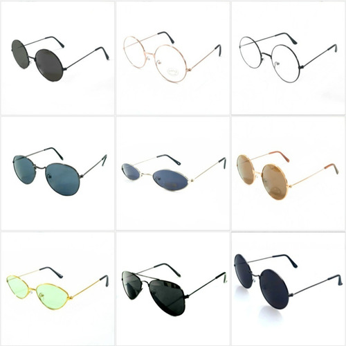 10 Oculos De Sol Redondo Feminino Masculino Estilo Ozzy Retr