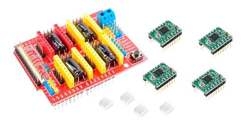 Shield Cnc Arduino V3 Incluye 4 Driver Pololu A4988 [ Max ]