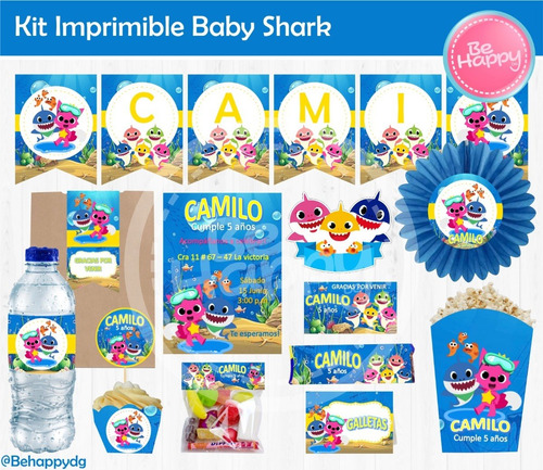 Kit Imprimible Baby Shark Tiburon Tiburones Mercado Libre Kit Imprimible Baby Shark Tiburon Tiburones Mercado Libre