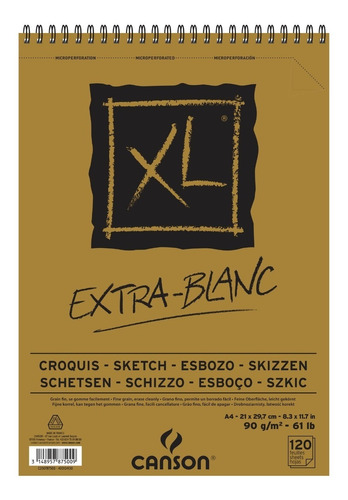 Cuaderno De Dibujo Extra Blanco Canson Album Xl 21x29.7cm