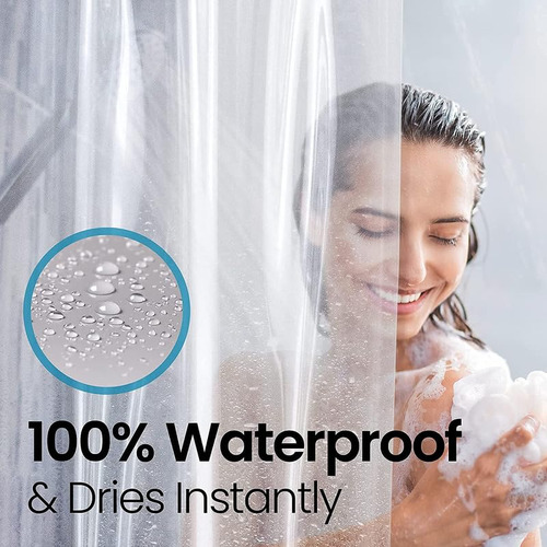Liba - Cortina De Ducha De Plástico Resistente Al Agua - Co