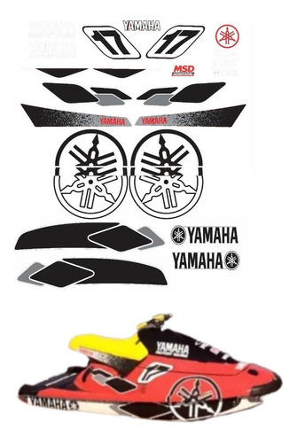 Kit Adesivos Jet Ski Para Yamaha Blaster Personalizado 17153 Cor Preto