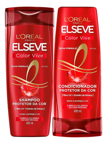  Shampoo E Cond Elseve Color-vive Prolongador Da Cor 400ml