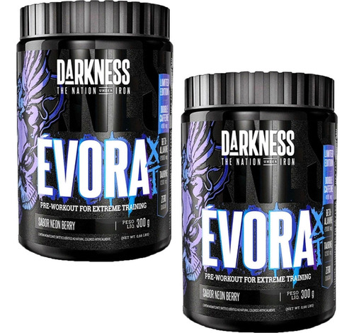 Kit 2 Évora Xt Darkness Integralmedica Sabor Neon Berry 300g