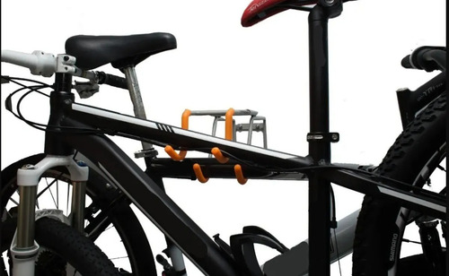 Imagen 2 de 5 de Gancho Colgar 2 Bicicletas Pared Horiz Soporte Porta Cicla