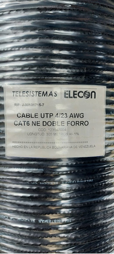 Cable Utp Cat6 100% Cobre Doble Chaqueta Por Metro