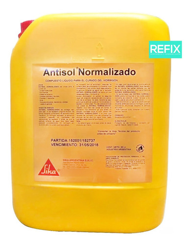 Antisol Normalizado X 20 Lts Para Curado De Hormigón