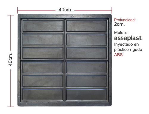 Molde Para Piso, Baldosas, Mosaicos Vainilla 3 Panes