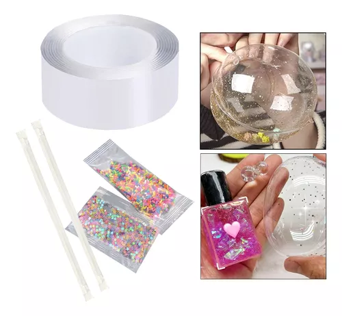Kit de Cinta Doble Cara Adhesiva Transparente Globos Burbujas