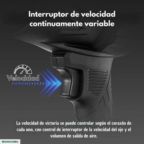 Soplador Profesional Eléctrico Mosharma Inalámbrico Multiuso 1050w Bateria 48v + Maletin