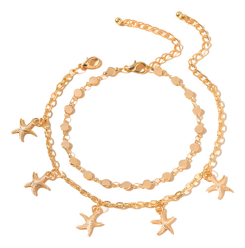 Set 2 Pulseras Tobillera Tropical Estrella Playa
