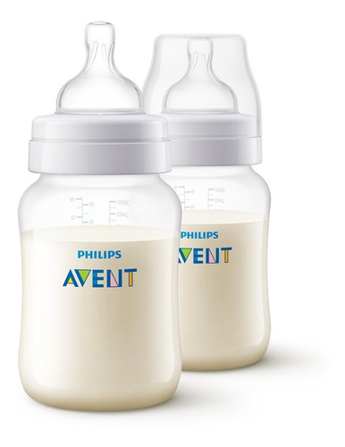 Set 2 Mamaderas Avent Philips Classic De 260 Ml