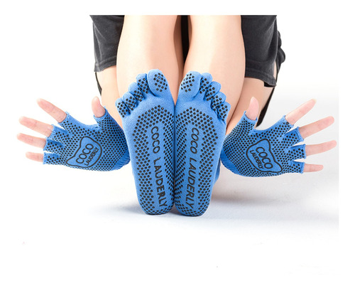 Deportes Fitness Calcetines De Yoga Guantes Set Toe Antidesl