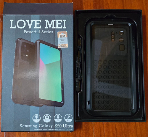 Funda Love Mei Para Samsung Galaxy S20 Ultra Negro Lisa (Usado)