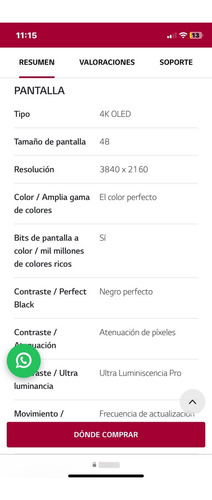 LG Oled 48 A1 4k Smart Tv Con Thinq Ai (Usado)