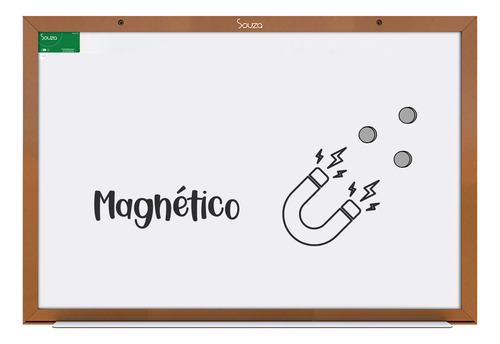 Lousa Quadro Branco Magnético Mdf 60x40 + 4can 1apg Imãs