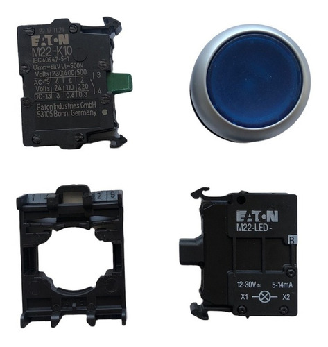 M22-dl-b, Botón Pulsador Iluminado Eaton