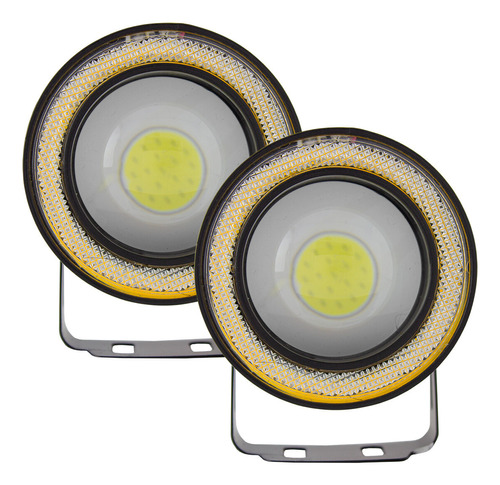 2 Faros Led Ojo De Ángel Blanco Ámbar 3 PuLG Tunelight 10w