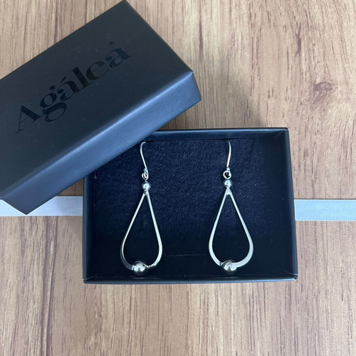 Aretes Largos De Plata .925 Gota Colgante Mujer Agálea