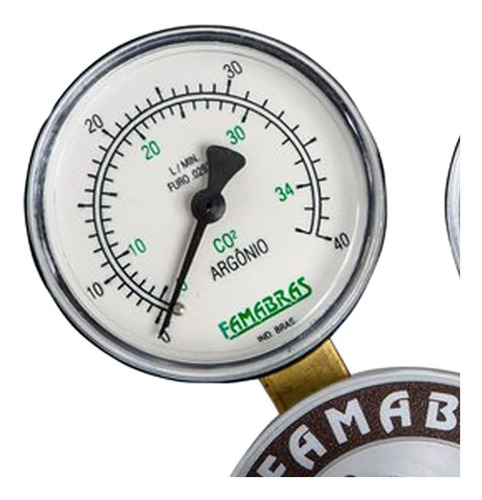 Manometro Arg/co² Saida 40lpmx34lpm R. 1/4 Npt Latao