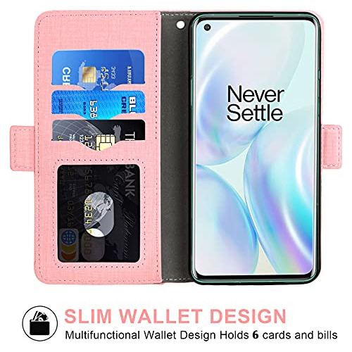 Funda Cartera Para Oneplus 8 Oneplus 8 5g Uw Tmobile Rosa Cr
